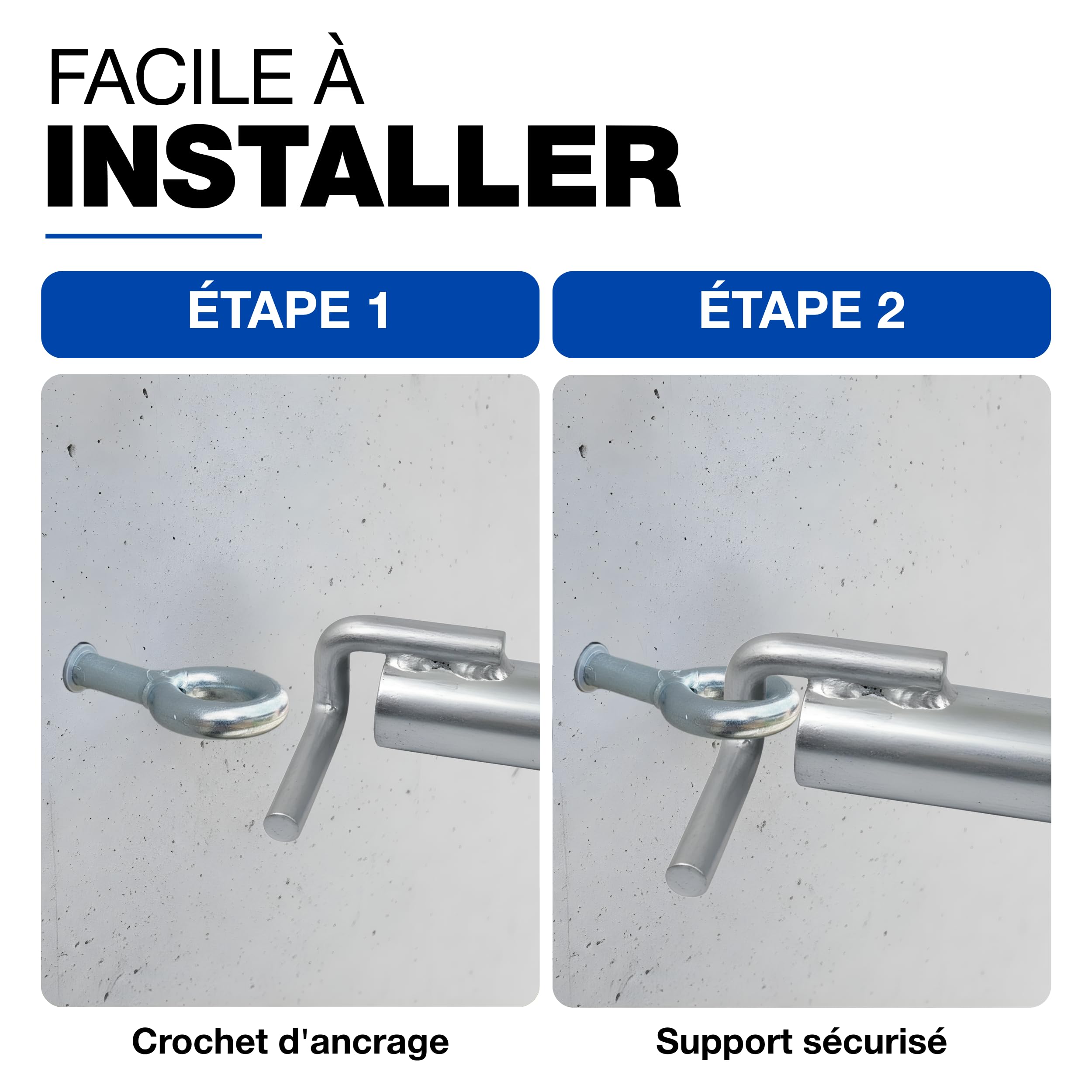 GeZu Impex Ancrage en tube d'acier pour échafaudage Galvanisé à chaud 1000 mm système support construction fixation