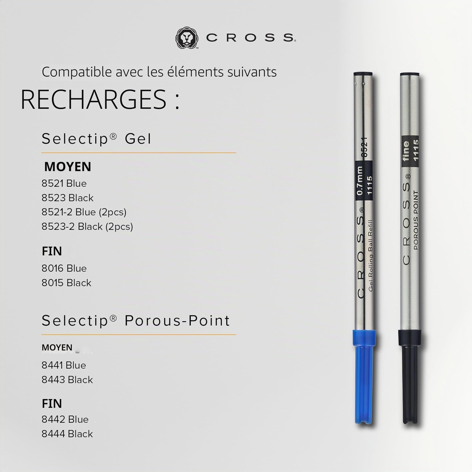 CROSS Townsend chrome poli - Roller noir convertible / stylo rechargeable - Écrin de luxe et recharge roller noire incluse