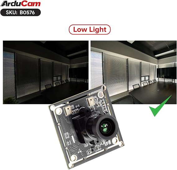 Arducam USB Camera Module, 2MP Lightburn Camera, IMX662 Ultra Low Light USB2.0 Webcam