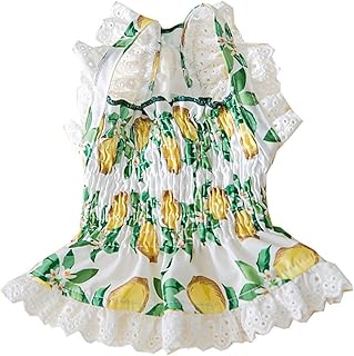 Dog Dress Dog Lovely Fruit Dress Cat Dress Dog Skirt Soft Breathable Dog Cotton Summer Dress for Small Medium Large Dog Girls Puppy Lightweight Pet Dresses