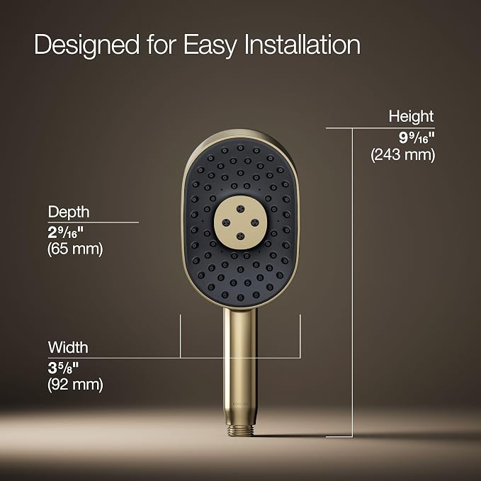 Regadera de mano Kohler Statement® Oblonga de tres funciones, 2,5 gpm, acabado Vibrant French Gold miniatura 3