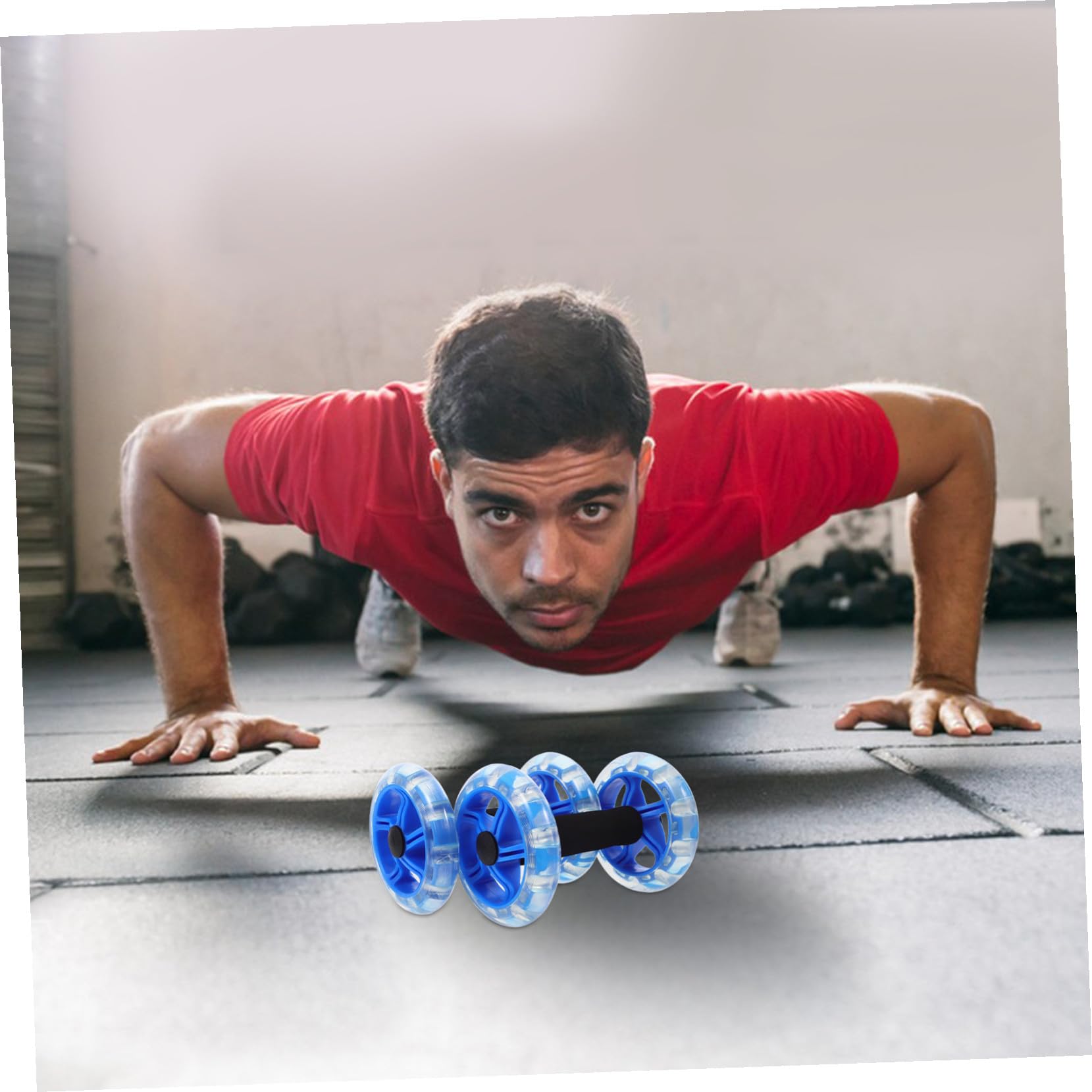 BESPORTBLE Rueda de Abdominales Doble Diseño de Ruedas para Fortalecer Músculos Abdominales y Agarres Antideslizantes, Material PP y PVC, Adecuado para Entrenamiento en Casa