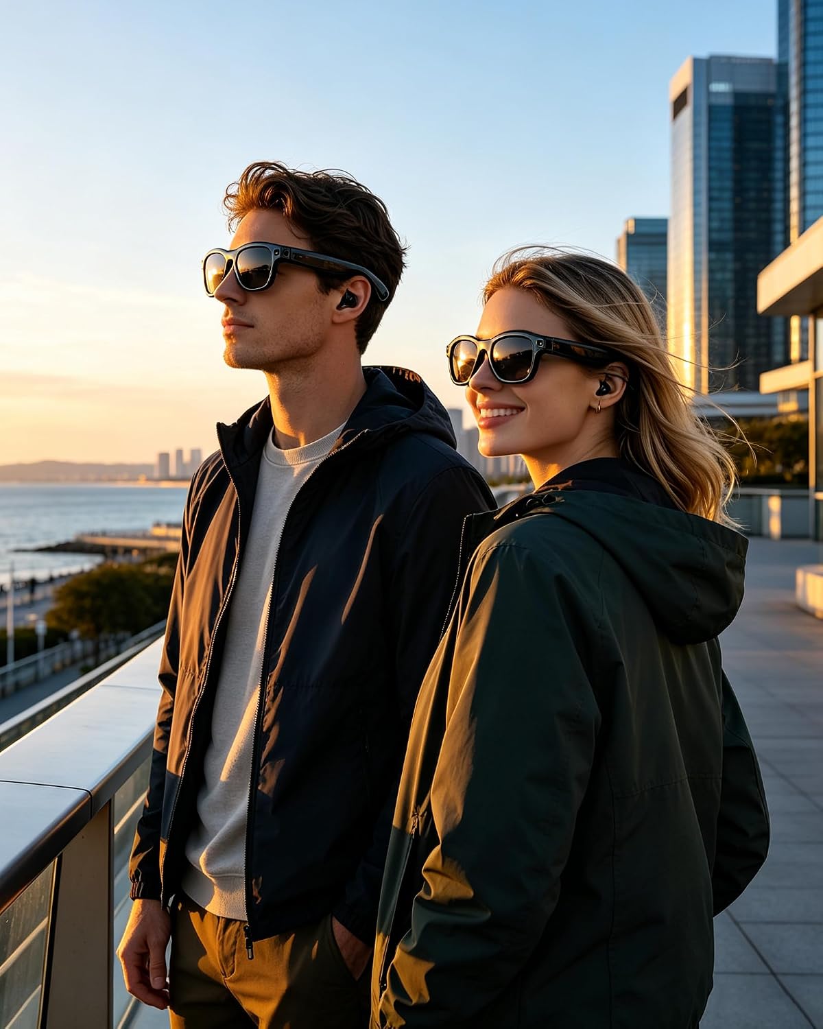 Smart AI Glasses with Camera, 1080P HD Video & 8MP Photo Capture, Real-Time Translation, Recording Glasses, Wireless Charging, Voice Assistant, Open-Ear Audio, Object Recognition, Bluetooth, 3 Lens image 5