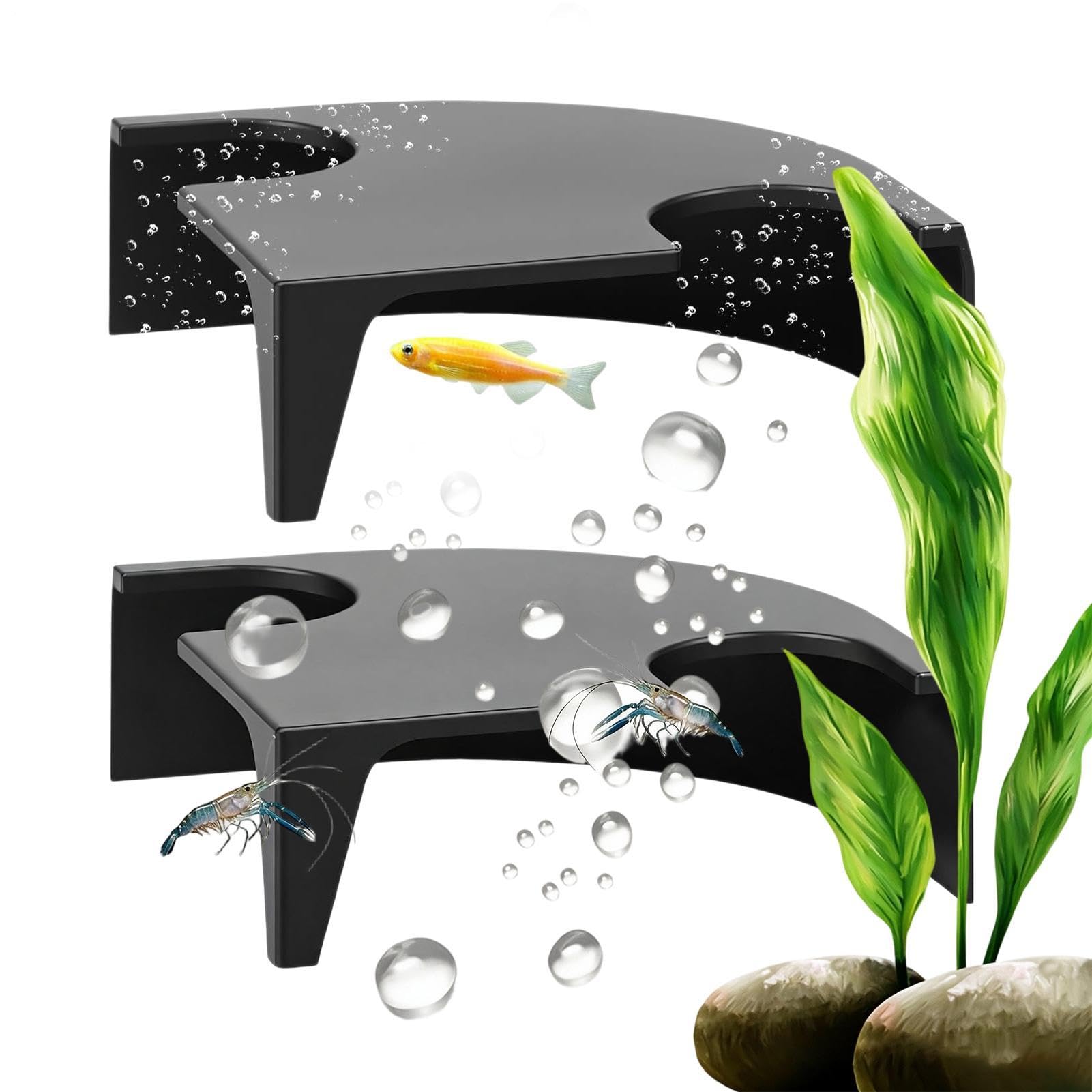 Cueva para peces de acuario con diseño esquinero que reduce el estrés