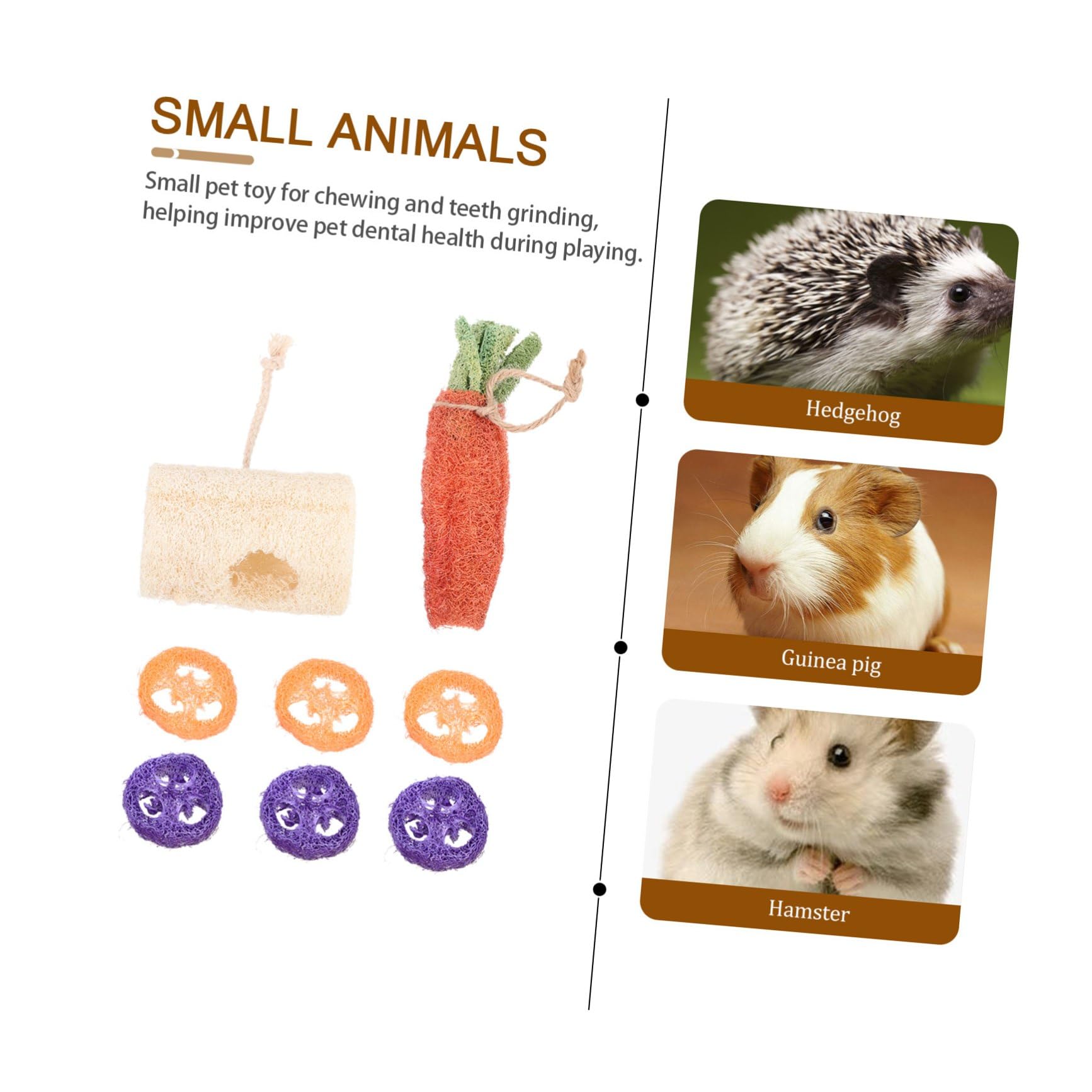 BESPORTBLE 8pièces Jouets à Mâcher pour Hamsters Décoration pour Cage De Hamster Accessoires pour Lapins Jouets pour Petits Animaux