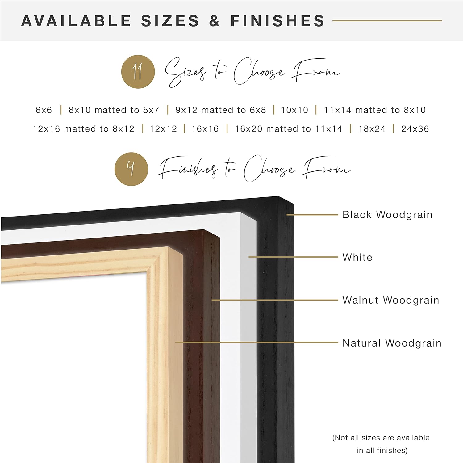 MCS Gallery Wooden Picture Frame for Canvas, Art Boards, Photos and more, White, 9x12 with 6x8 Mat