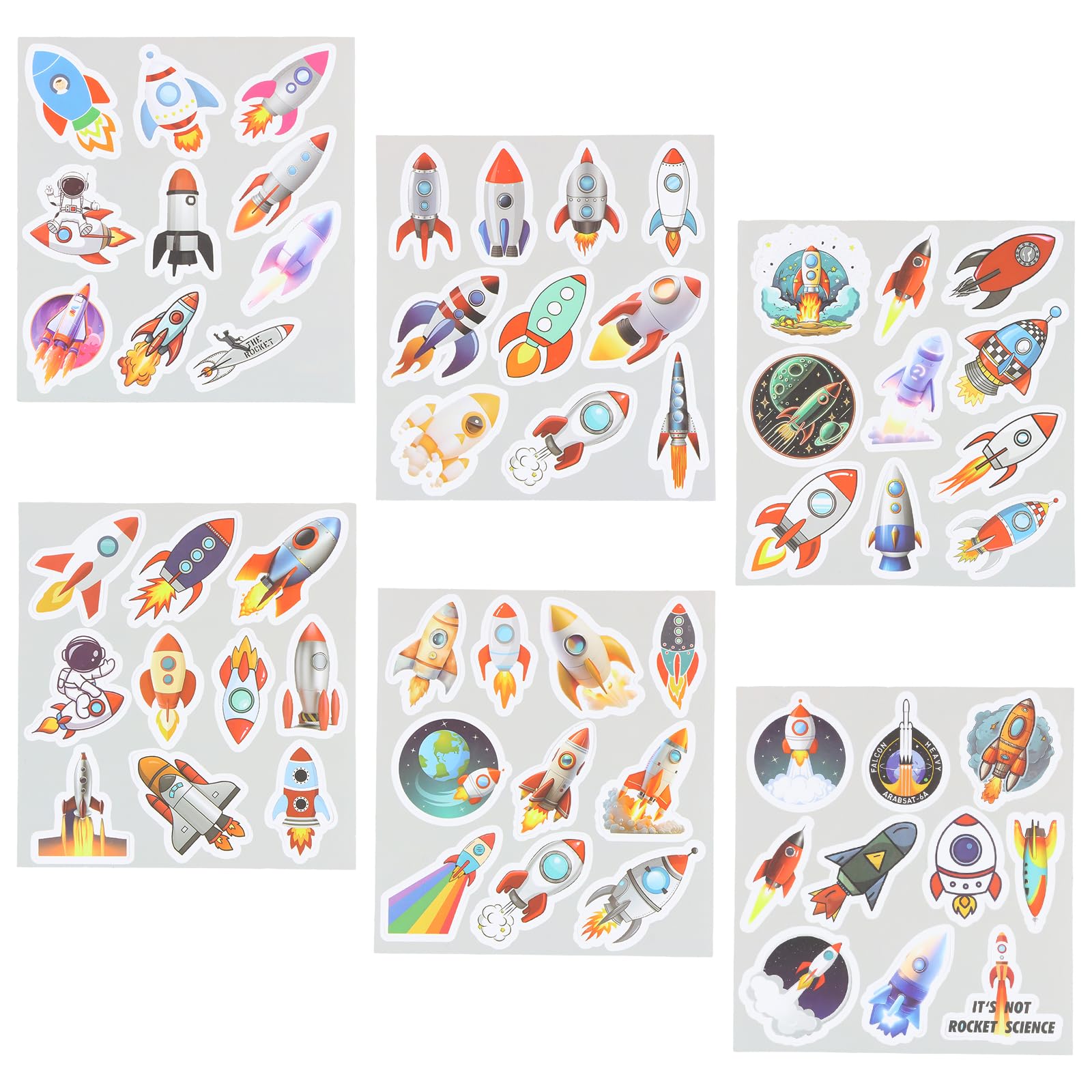 Culinavog Multicolor Astronaut Space Stickers, Pack Of 60 Small Self Adhesive Space Waterproof Stickers, Aesthetic Decals For Laptop, Cute Decals For Water Bottles, Scrapbook, Luggage, Skateboard (Multicolor)