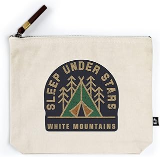 Lantern Press White Mountains, New Hampshire, Sleep Under The Stars, Camping, Contour (100% Cotton Canvas Travel Accessory Go Bag)