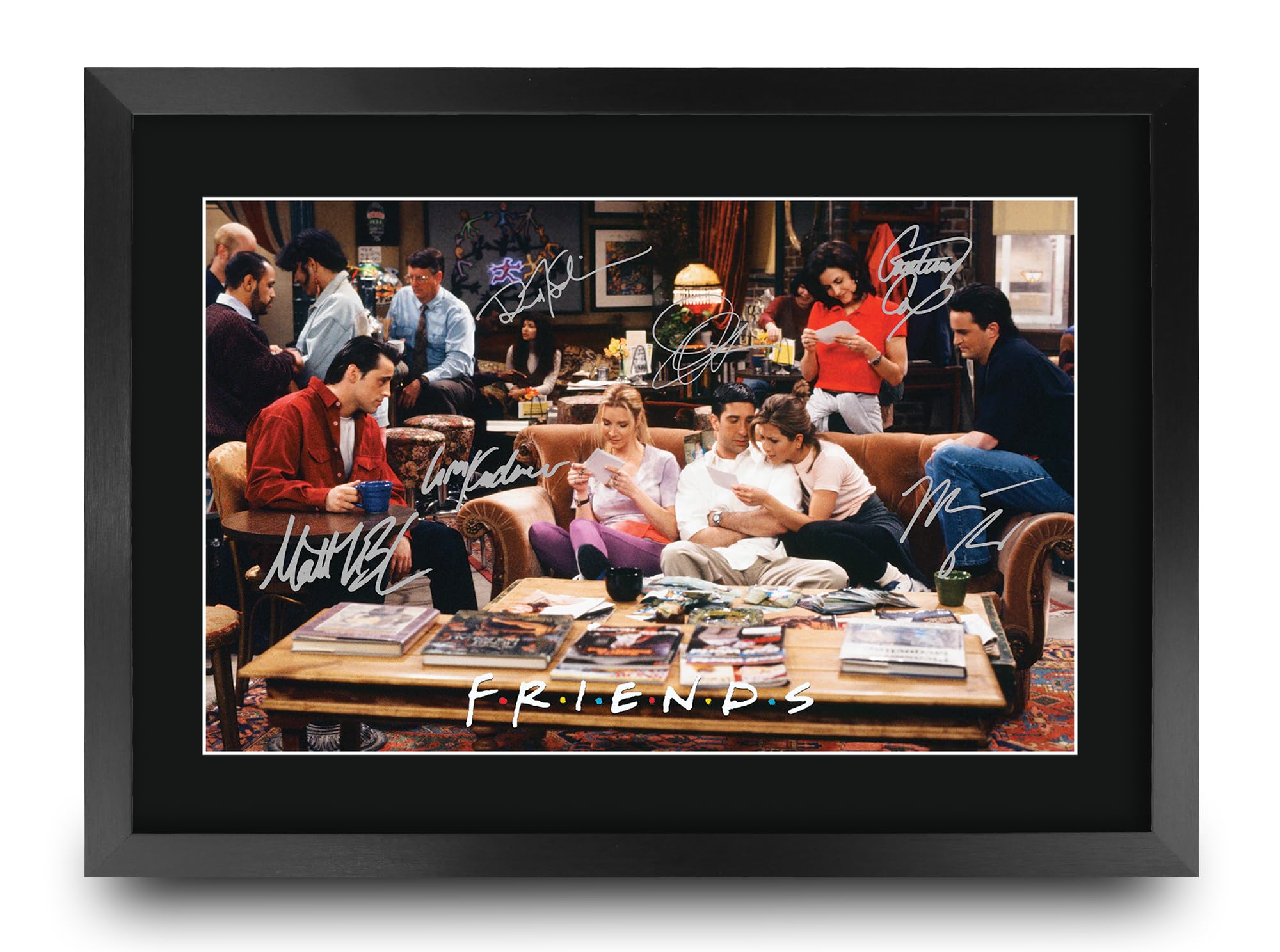 HWC Trading Friends Scene 3 Gifts Printed Signed Autograph Picture for TV Memorabilia Fans - A3 Framed โ image 1