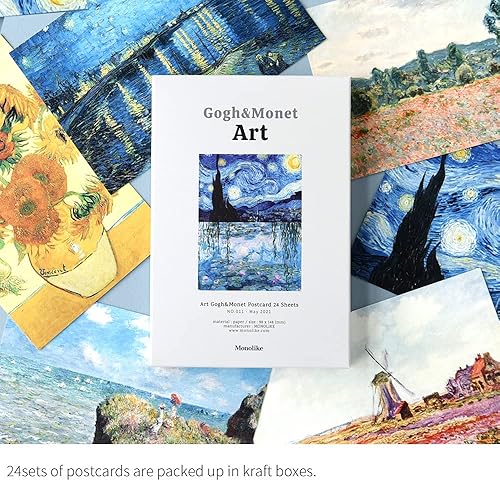 Miniatura 3 de Monolike Tarjetas individuales Art Gogh  Monet - Mezcla de 24 unidades pintura famosa y famosa 24 monet  tarjetas individuales Gogh Art Gogh &amp; Monet