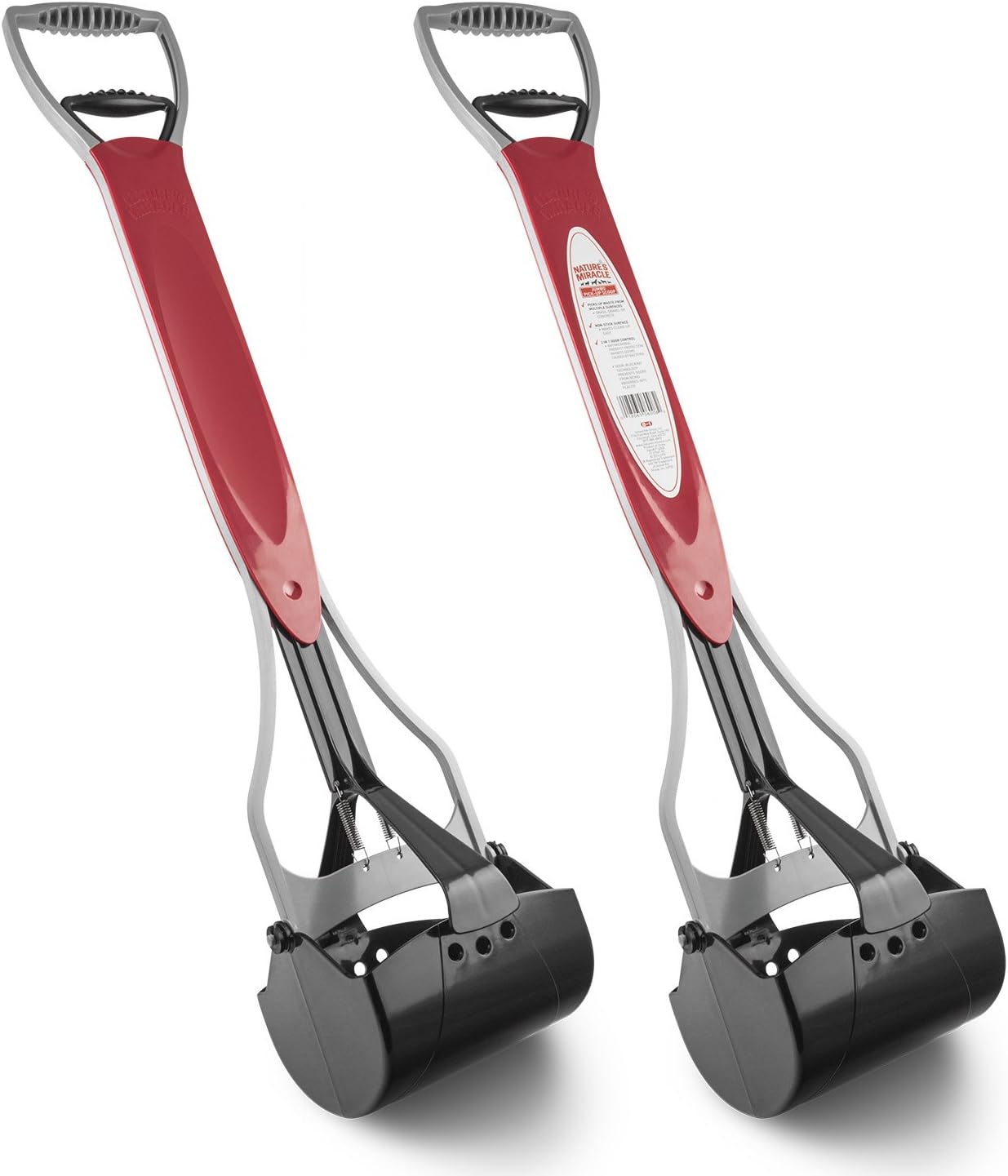 Nature's Miracle Advanced Jumbo Pick-Up Pet Waste Scoop, Black & Red (308174) : Pooper Scooper : Pet Supplies