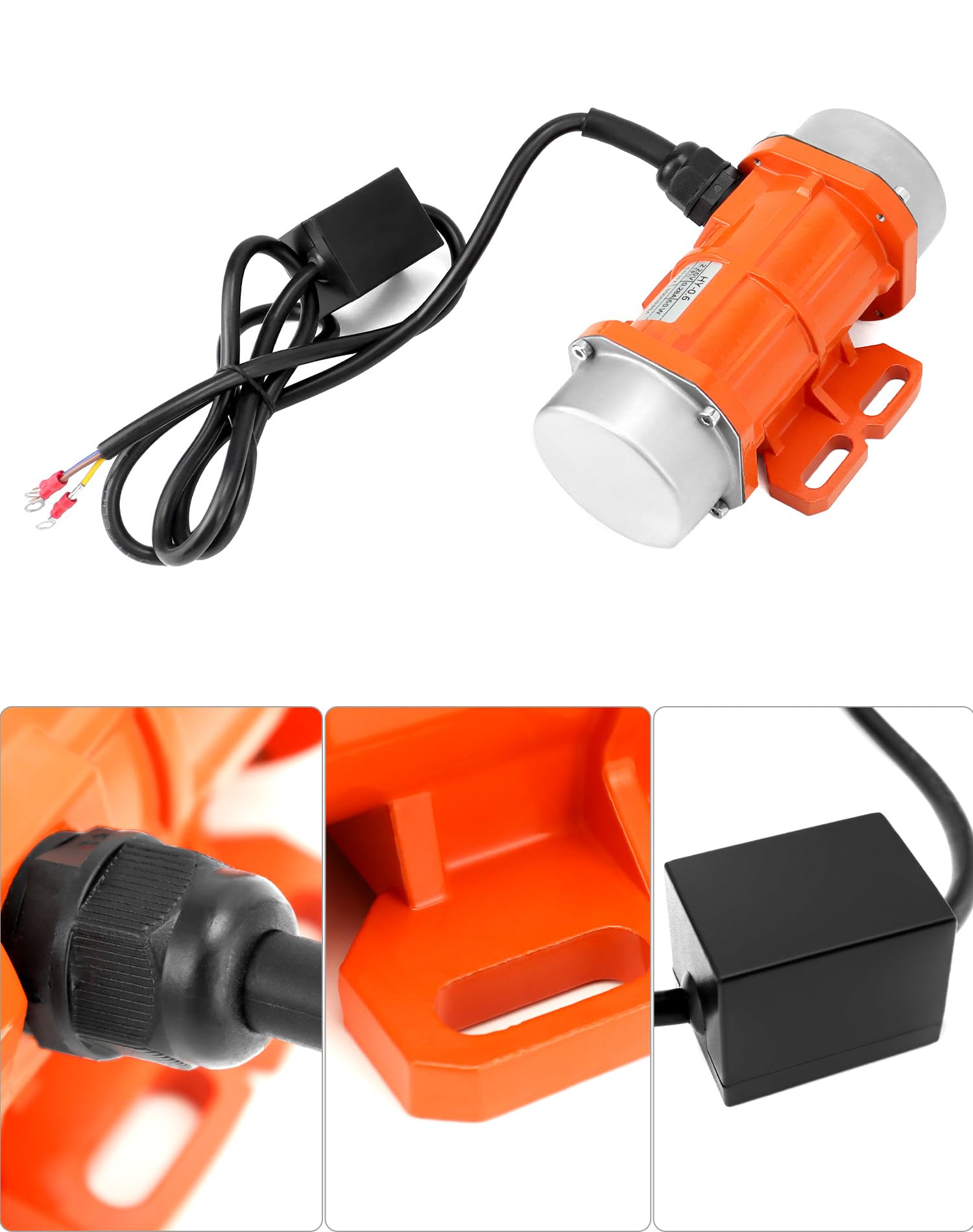 QWORK® Einzelphase Vibrationsmotor, 60W 220V, Kleiner Motorvibrator, 3000 U/Min