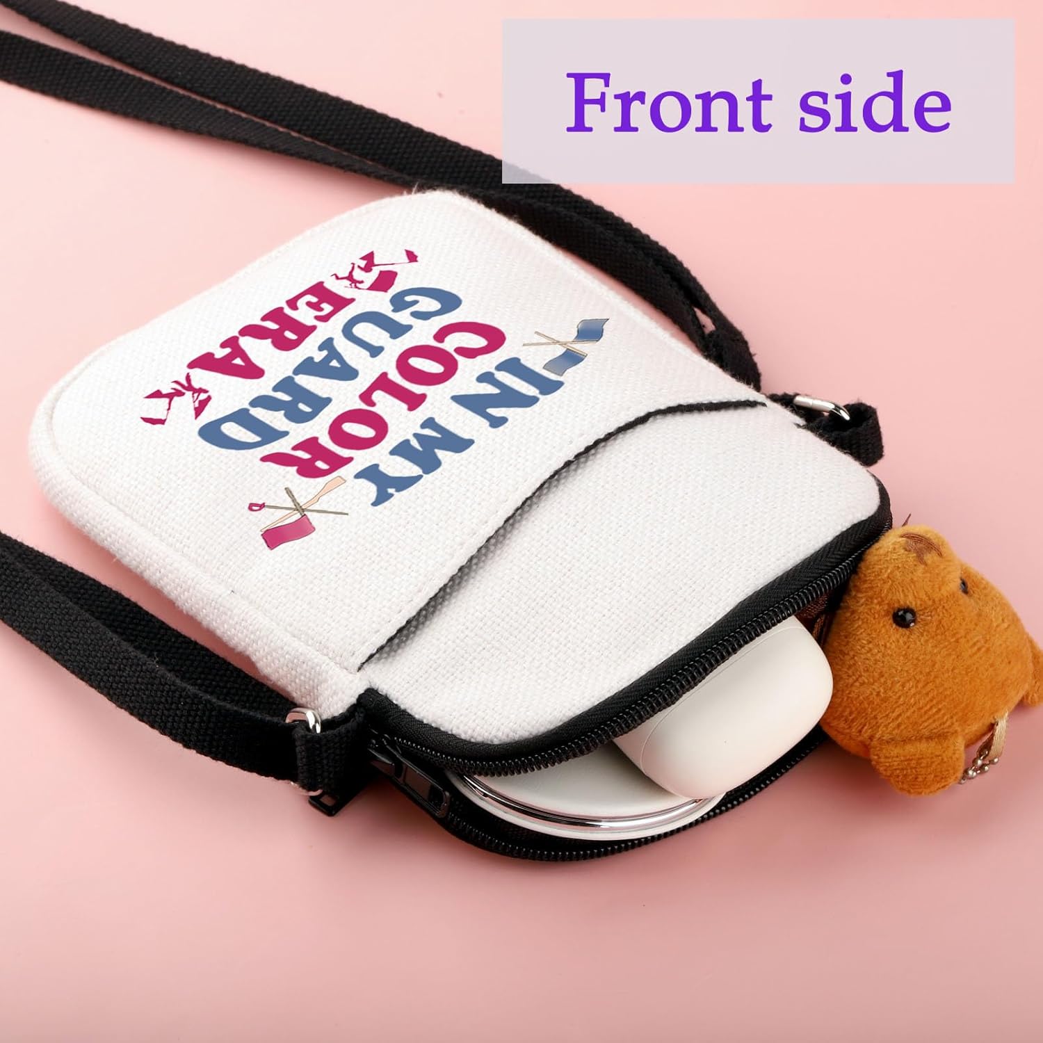 XYANFA Color Guard Makeup Bag Flag Gift Senior Color Guard Birthday Zipper Pouch Mom Gift (COLOR GUARD Crossbody bag) - Image 4