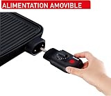 Tefal Tischgrill Malaga TG3918 | Elektrogrill | Regelbarer Thermostat | Antihaftbeschichtete Grillplatte, 2/3 Grill, 1/3 Teppanyaki | Abnehmbares Kabel | Platte+Abtropfschale spülmaschinenfest | 2000W - 5