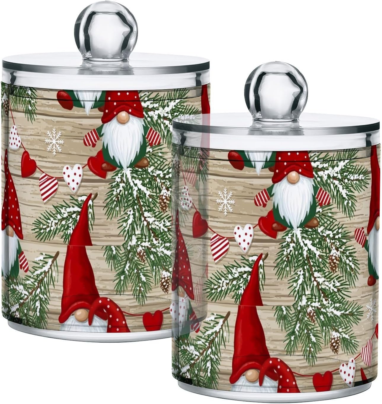 Joisal Rustic Christmas Snowflake White Small Cotton Ball Holder