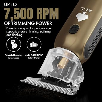 Stylecraft Ace Cordless Hair Trimmer, Slim Compact, Up to 7500 RPM Motor