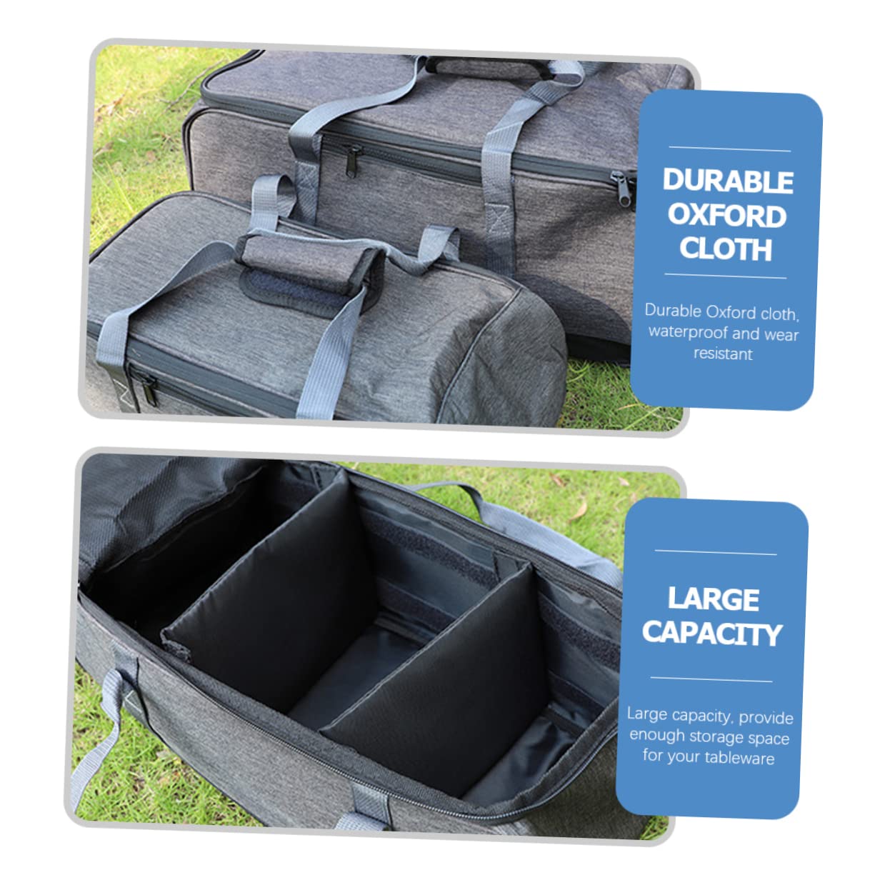 PRETYZOOM Camping Cookware Set Pot Silverware Storage Bag Oxford Cloth Portable Outdoor Cooking Gear