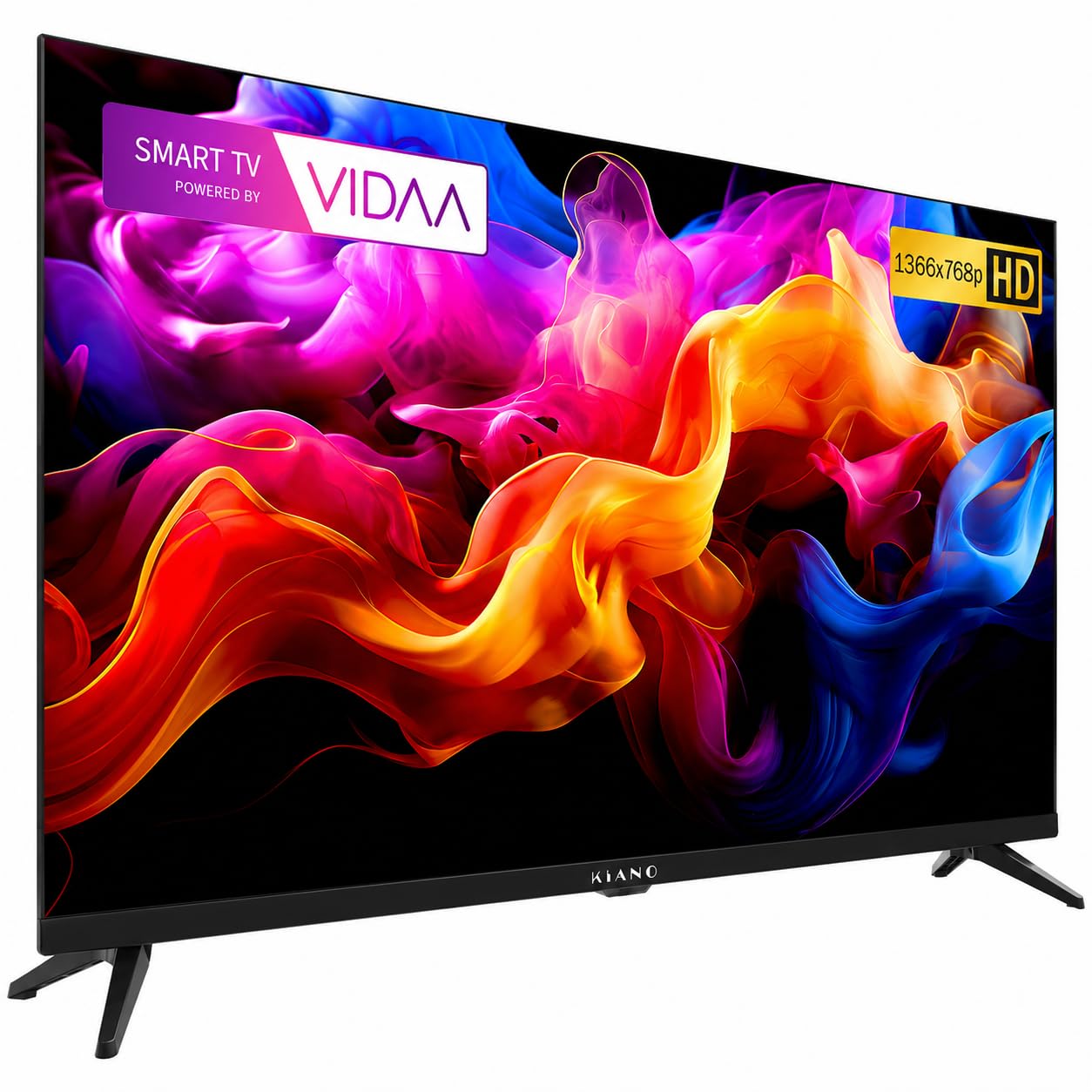 KIANO Elegance 32" Smart TV HD – VIDAA OS, D-LED, HDR, Dolby Digital Plus, Wi-FI, HDMI/USB, Triple Tuner DVB-T2/S2/C, PVR USB, Design sans Bordures