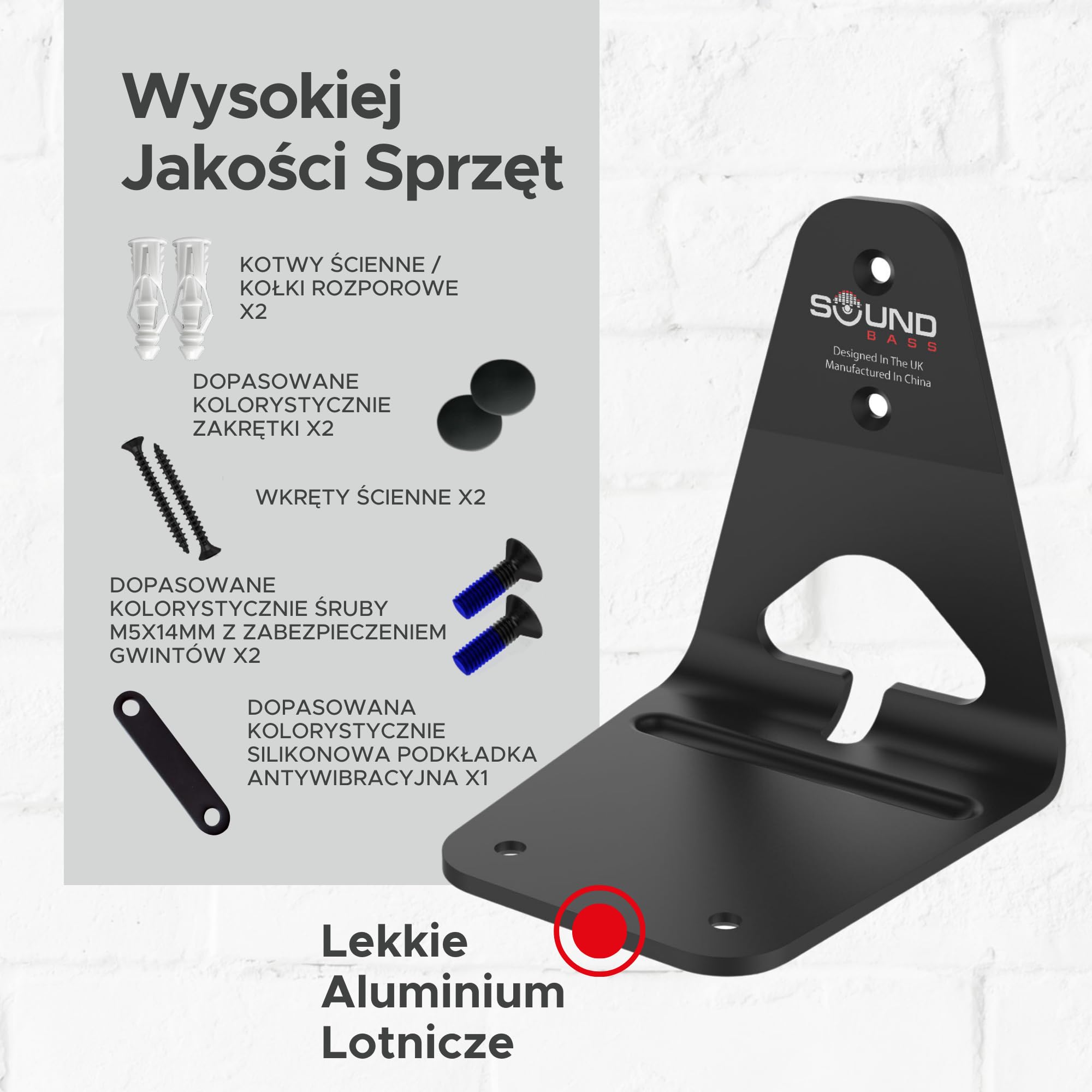 Sound Bass ERA300 Uchwyt Ścienny, Niski Profil, Czarny, Zestaw Podwójny, Kompatybilny z Głośnikiem Sonos ERA 300, Kompletny ze Wszystkimi Elementami Montażowymi