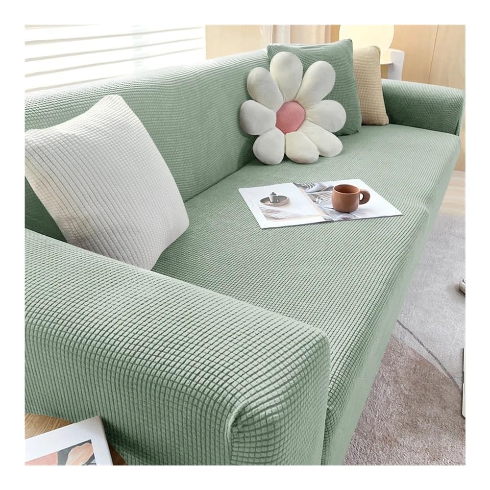 Housse de canapé en tissu élastique vert de salon