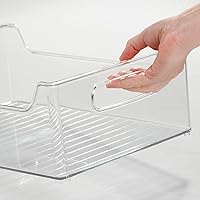 Vista 7 de iDesign - Contenedor de almacenamiento apilable con asas para despensa o refrigerador, transparente, fabricado en EE. UU