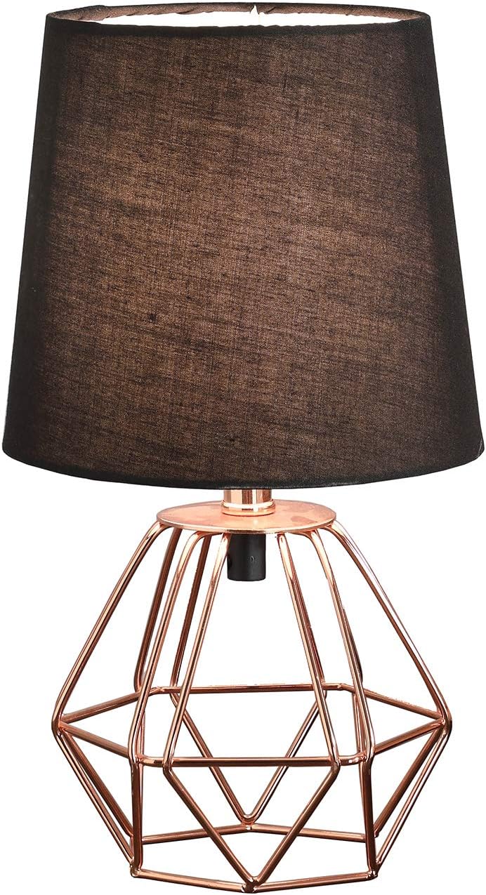 Ore International 11.25" in Wesley Geometric Copper Metal Wire Hexagon Table Lamp
