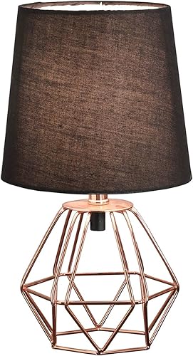 Miniatura 2 de Ore International HBL2131 Wesley Lámpara de mesa hexagonal de alambre metálico de cobre geométrico