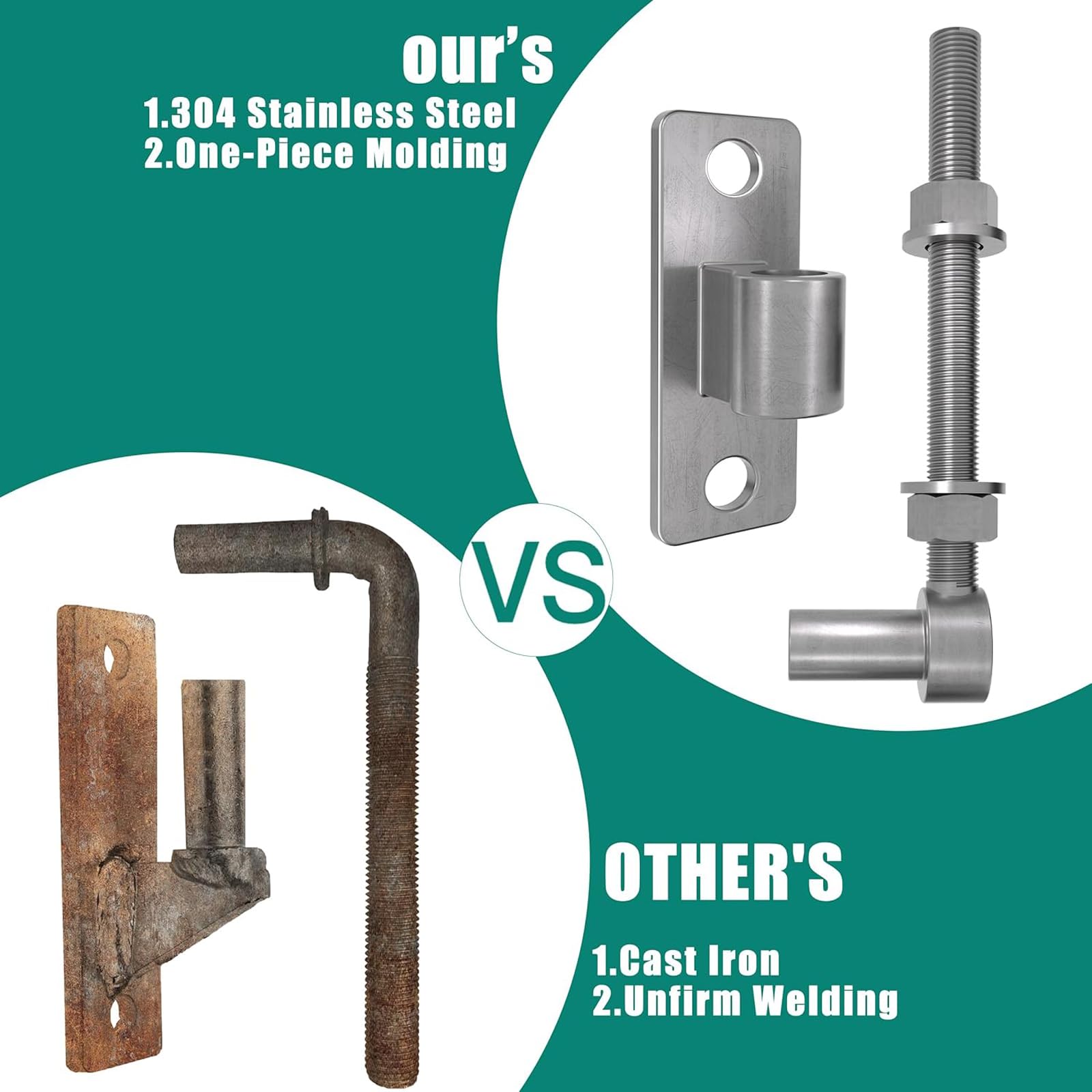 4 szt. Zawiasy drzwiowe, Zawiasy drzwiowe 150 mm M12 J-Bolt, do bram i bram