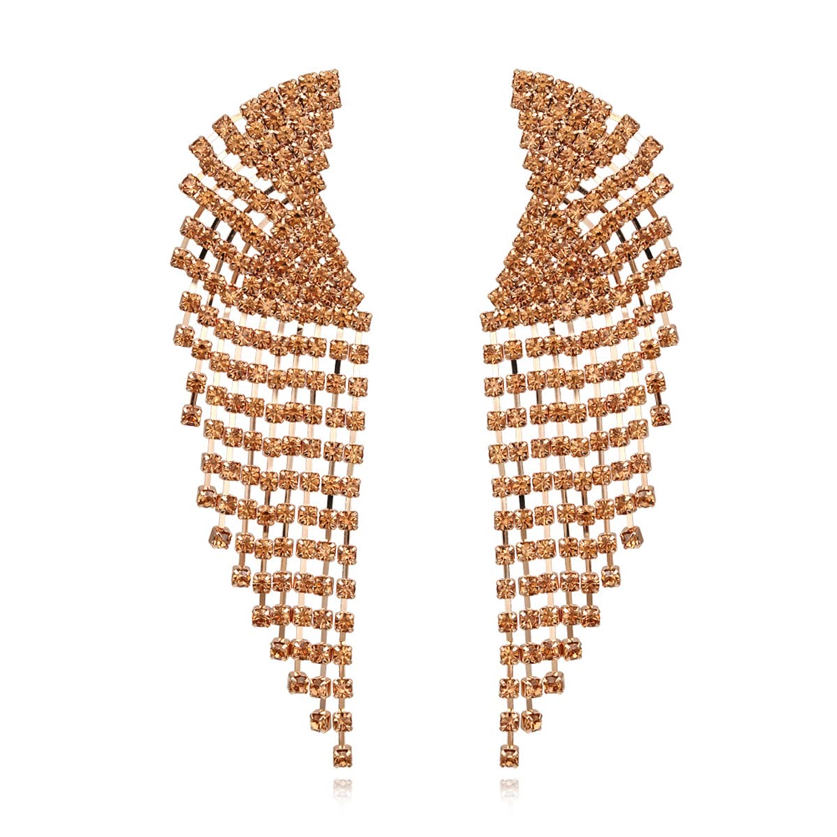 mecresh Silver Rhinestone Crystal Bridal Chandelier Long Tassels Dangle Earrings for Wedding