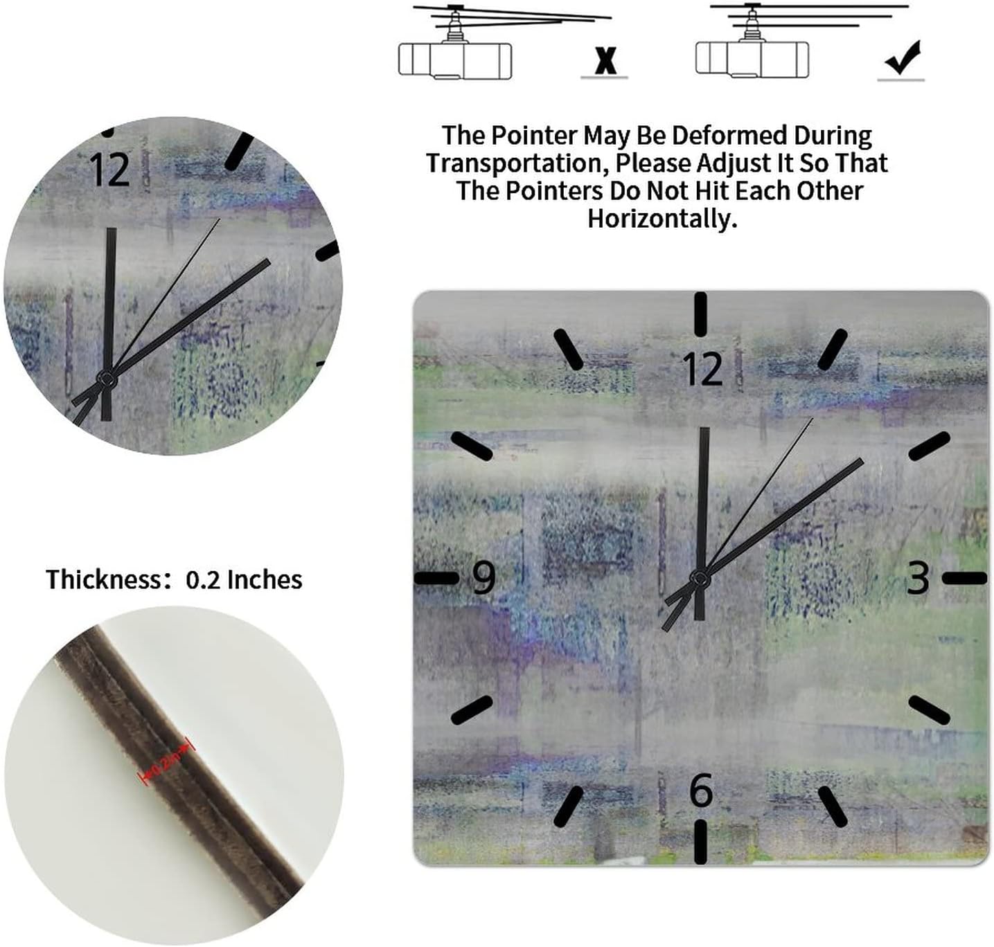 Wood Wall Clock 15in Abstract Art Textured Hanging Clock Modern Chic Style Arts and Crafts Silent & Non-Ticking Battery Operated Popular Wall Decor for Farmhouse Home Sunroom Laundry Room image 5