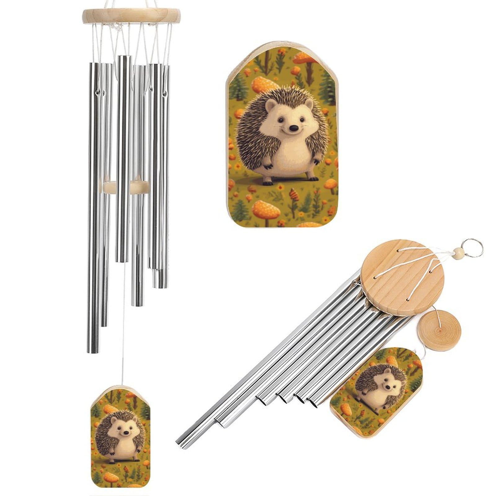 Hedgehog Wind Chimes for Outside House Warming Gifts, Deep Tone Soothing Melodic Tones Windchimes, Memorial Wind Chime for Home Garden Decoration Aluminium Large Wind Chimes
