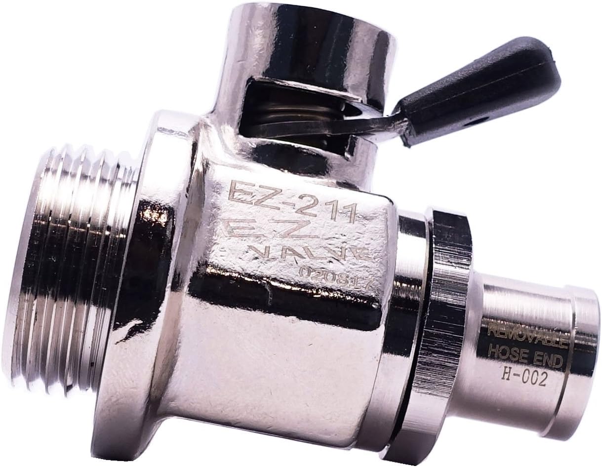 EZ-211(27mm-2.0) EZ Oil Drain Valve with removable Straight Hose End(H-002) Combo