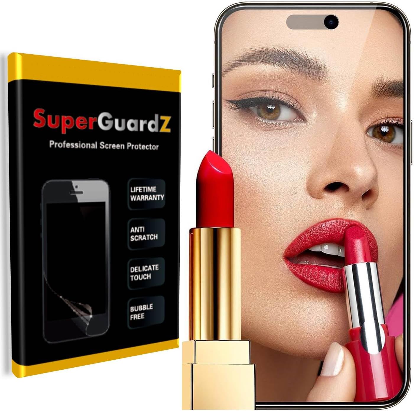 [2-Pack] Mirror Reflective Screen Protector for iPhone 15, SuperGuardZ, Anti-Scratch, Anti-Bubble