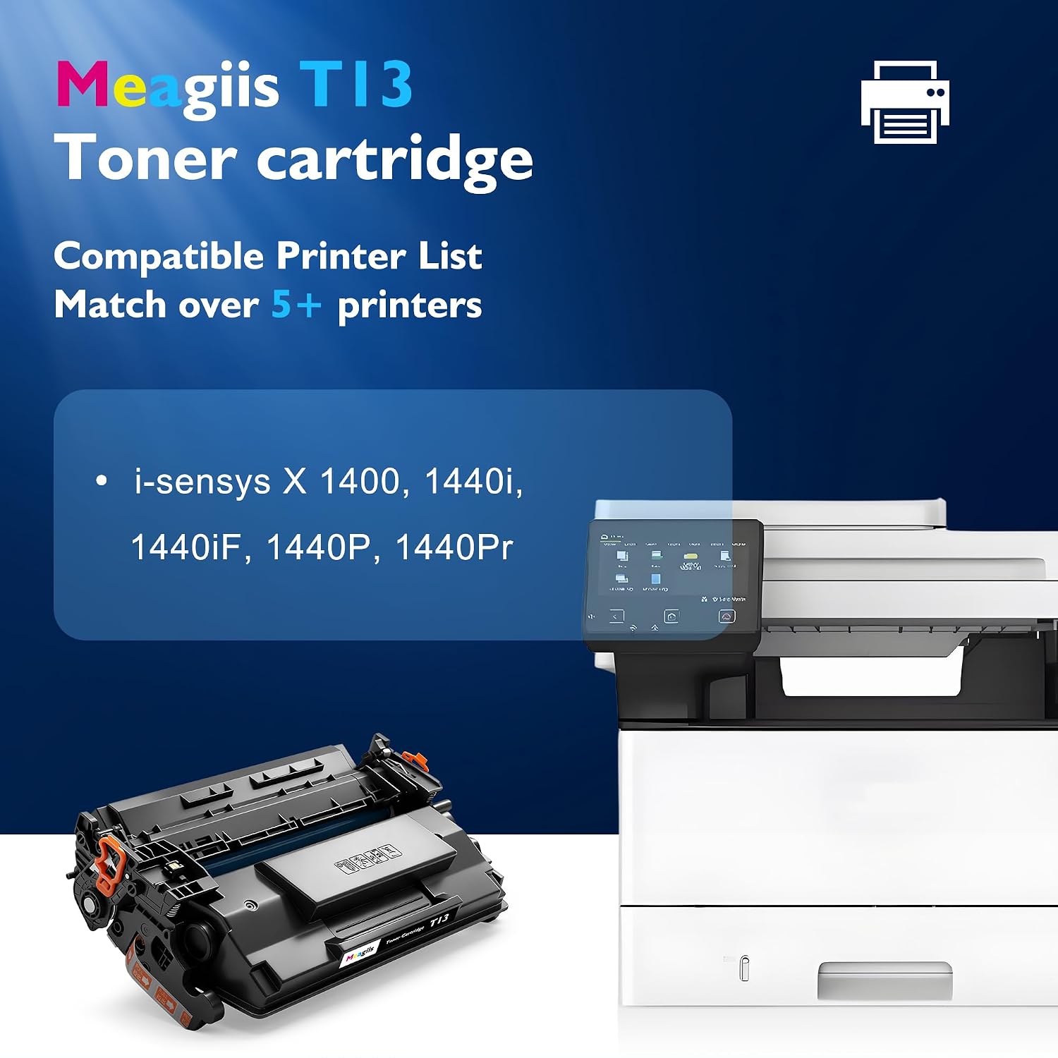 T13 Black Toner Cartridge with New Chip High Yield Replacement for Canon T13 Toner 5640C005AA for Canon i-sensys X 1400 1440i 1440iF 1440P 1440Pr 1440 MF 1440 Series Printer (1-Pack)