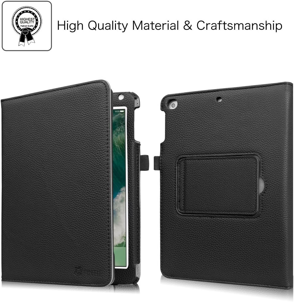 Fintie Keyboard Case for iPad 9.7 2018 2017 / iPad Air 2 / iPad Air - Folio Stand Cover with Removable Wireless Bluetooth Keyboard for iPad 6th / 5th Gen, iPad Air 1/2, Black
