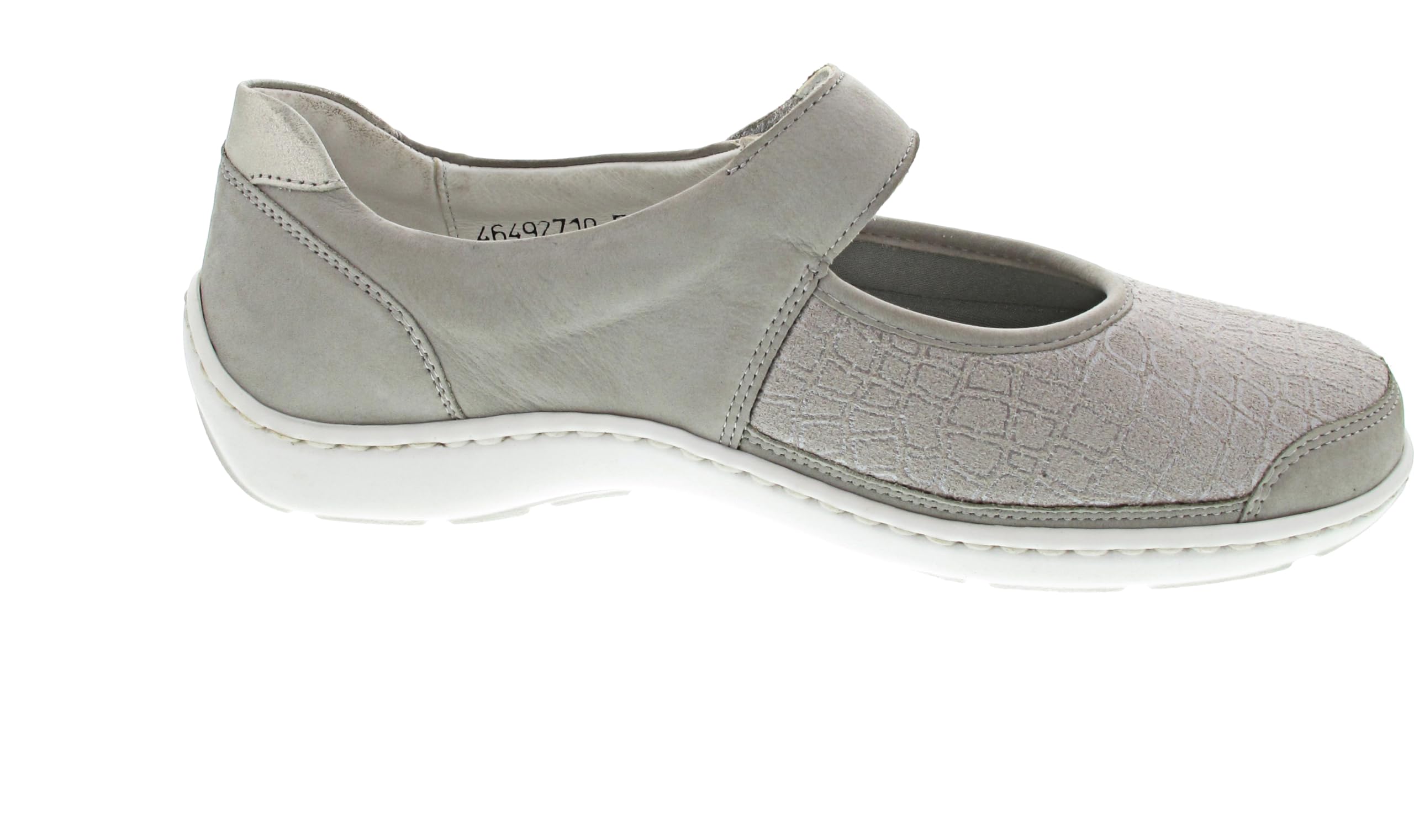 Waldläufer 496H33 318 070 | Stein Silber | H Width | Women's Wide Nubuck Leather Riptape Shoes