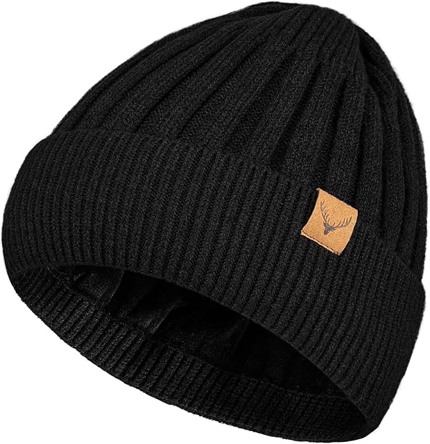 NEOLA Winter Beanie for Men Stretchy Soft Knit Beanie Fleece Lined Thicken Hats Warm Skullies Gifts for Men/Him/Dad