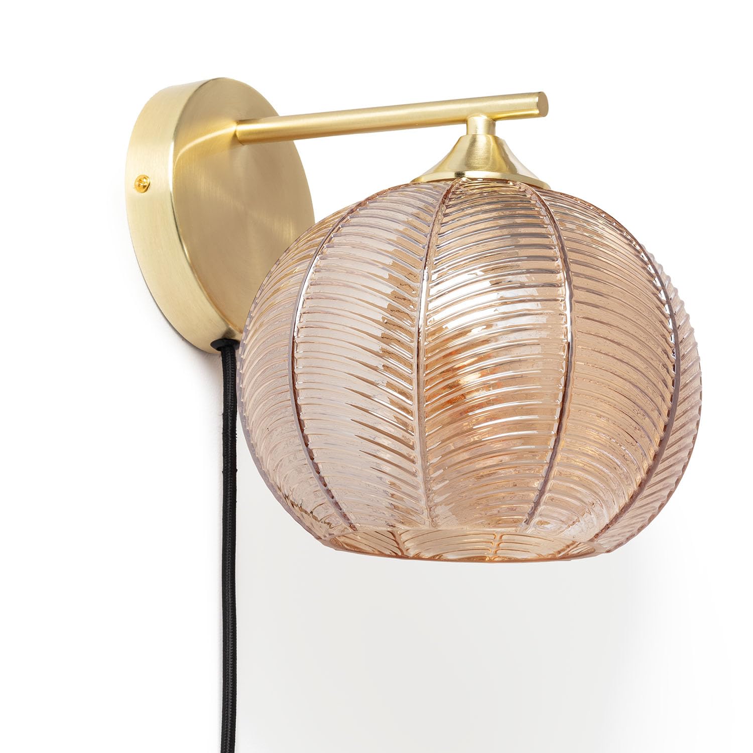 LEDKIA LIGHTING Lampe Murale Métal et Verre Klimt Ambre