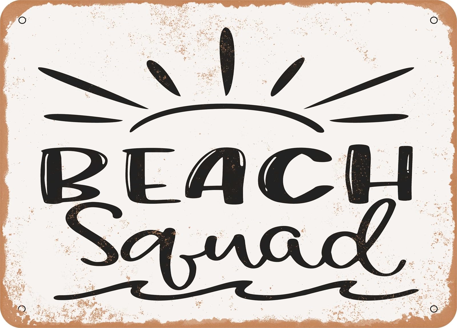 Miaomansenstore Metal Sign - Beach Squad - 5 - Vintage Look Sign Home Decor