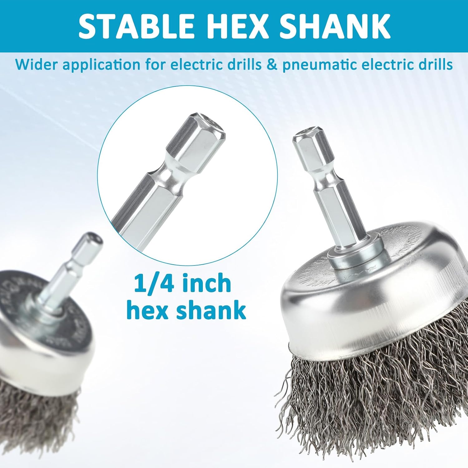 90 Pack Drill Wire Brush Set Carbon Steel Wire Wheel and Pen Brush Attachments with 1/4-inch Hex Shank for Rust Removal Corrosion Scrub Surfaces