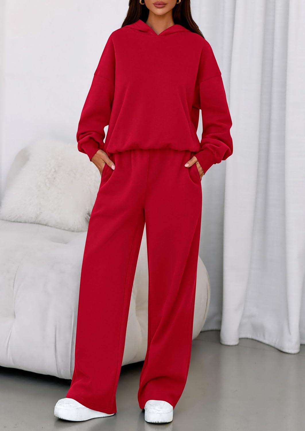 PRETTYGARDEN Womens Sweatsuits 2 Piece Set 2026 Casual Winter Long Sleeve Hoodie Loose Wide Leg Sweatpants Fall Tracksuit