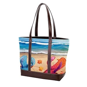The Tote Bag For Women Tote Bag With Zipper Canvas Tote Bag Beach Travel Slippers Handbags