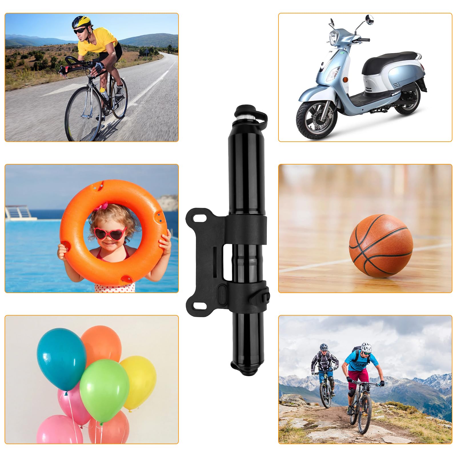 Mini Pompe à Vélo 120 PSI, Compatible Presta et Schrader, Support Fixation, pour Vélo Route VTT