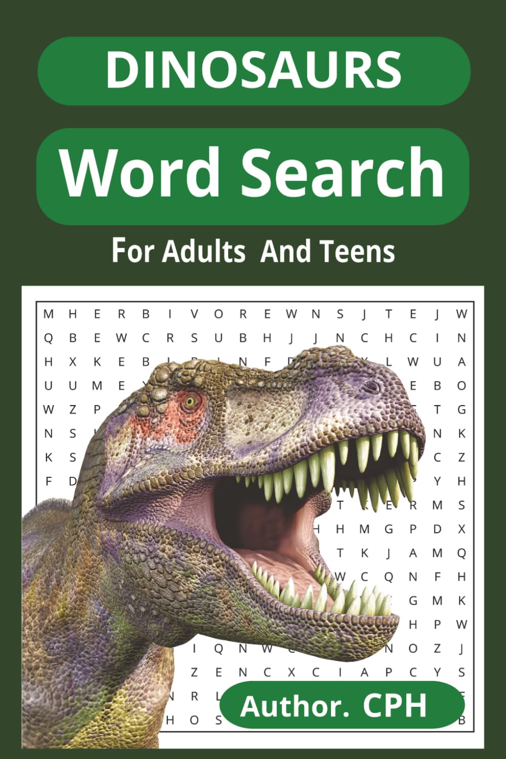 DINOSAURS WORD SEARCH: word searches with easy to read print about DINOSAURS and thing related to dinosaurs 110 pages 6x9 size. 55 puzzles