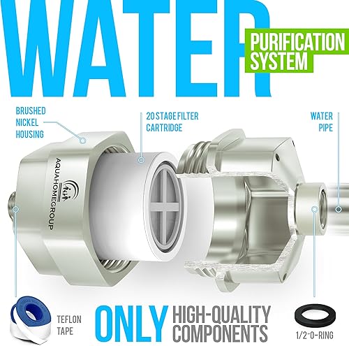 Miniatura 4 de AquaHomeGroup Filtro de cabezal de ducha de 20 etapas para agua dura, filtros de ducha de alto rendimiento para eliminar productos químicos tóxicos,