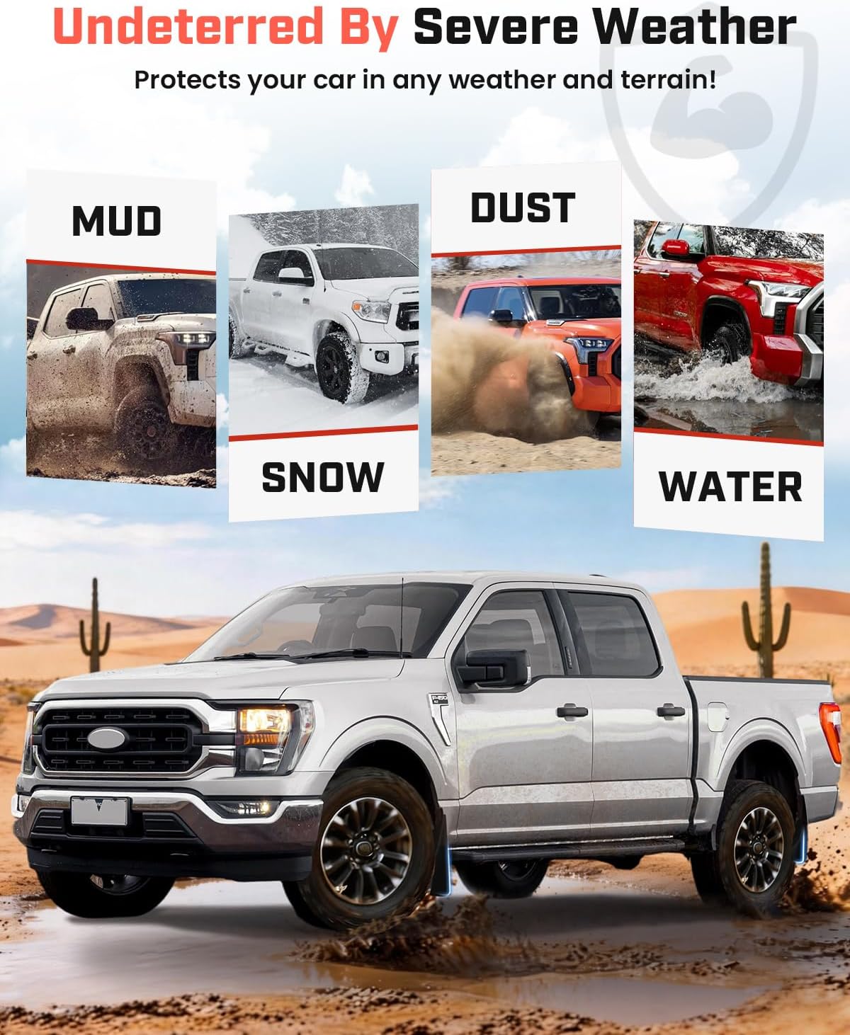 Autorder Mud Flaps for Ford F150 F-150 2021-2025 2026 Accessories All-Weather Splash Guards Protect Paint Mudflap No Drilling Required Mud Guard Body Kits for F150 Set 4PCS