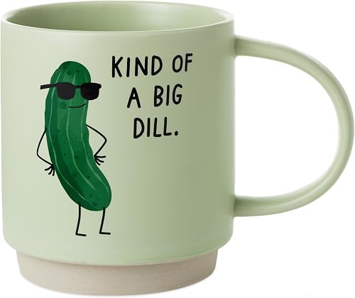 Hallmark 16oz Pale Green Ceramic Funny Pickle Mug