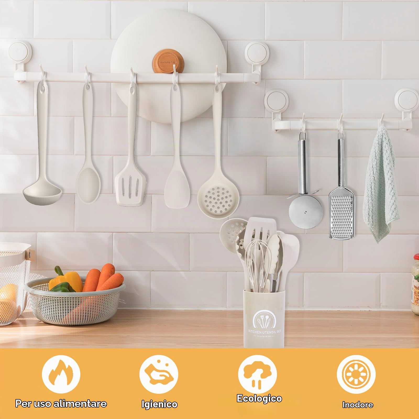 43 pezzi utensili da cucina in silicone set cucina utensili senza bpa kaki