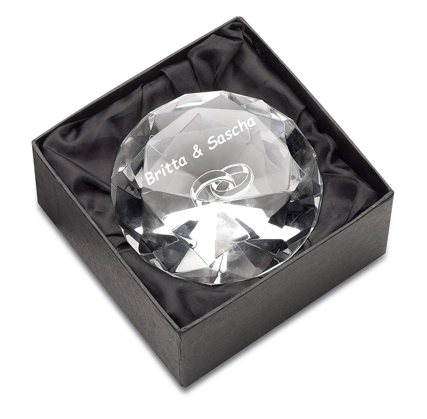 Diamante de Cristal Kristall Diamond Grabado Decoración Pisapapeles Regalo Personalizada