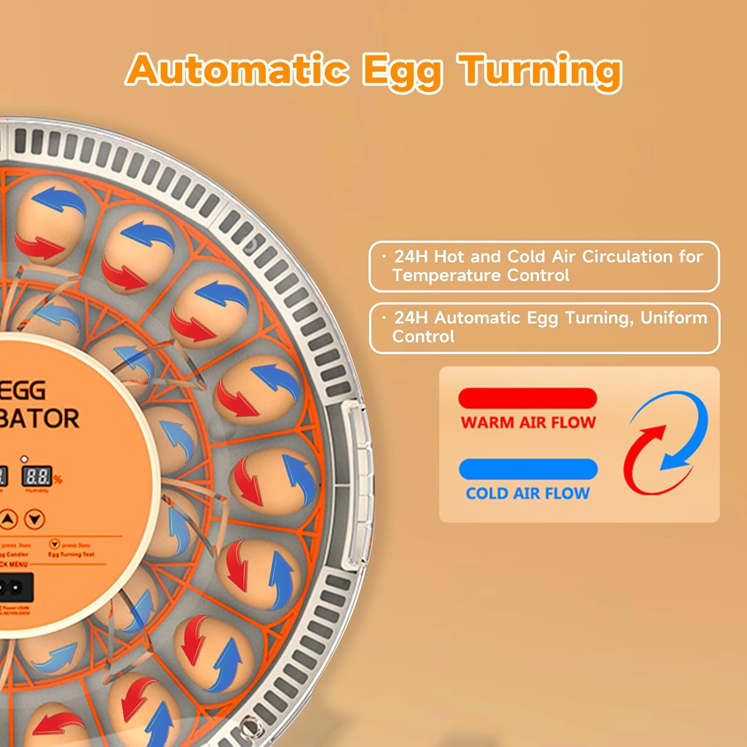 Egg Incubator for Hatching Eggs,with Automatic Egg Turning and Humidity Control,Egg Incubator to Hatch Quail,Chicken,Goose and Duck Eggs, Suitable for Home,Classroom, Lab and Farm-30 Eggs Capacity